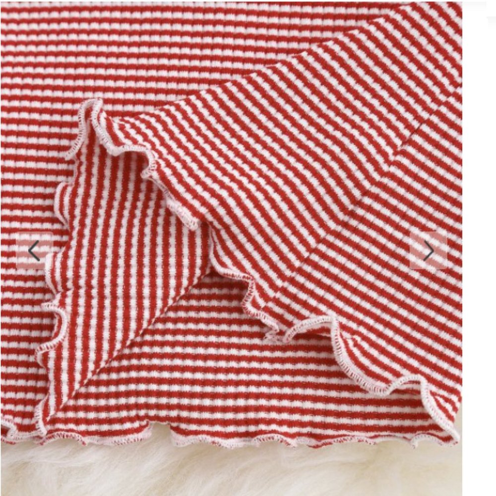 3 for $25! Striped Ruffles Ribbed Top - Picture 5 of 8
